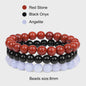 Set van 3 Natuursteen Armbanden: Rozenkwarts, Obsidiaan & Tijgeroog