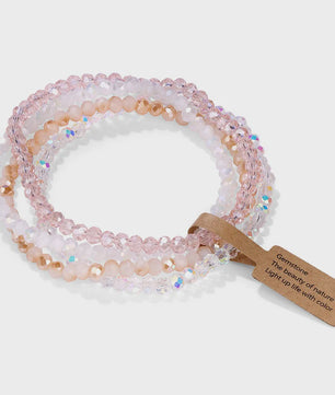Set van 4 Kristallen Kralen Armbanden - Kleurrijk & Elegant