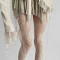 Luxe Kant & Mesh Pantyhose met Bloemendessin - Sexy & Modieus