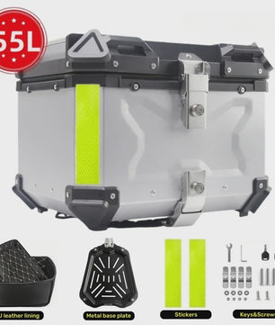 Waterdichte Aluminium Motor Topcase - 45L, 55L, 65L - Helmbox & Bagagebox