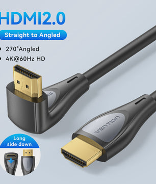 Vention 90° Hoek HDMI 2.0 Kabel - 4K@60Hz Ultra HD High-Speed voor TV, Monitor, Laptop, PS5, Xbox