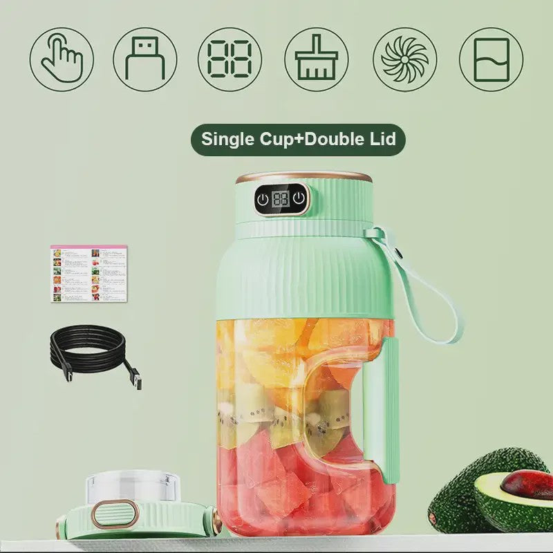 Draagbare USB Blender & Juicer Cup met Digitaal Display - Multifunctioneel & Ideaal voor Reizen
