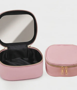 Draagbare Make-up Tas met Spiegel - Waterdicht & Compact