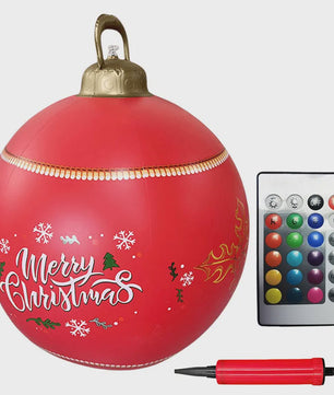 24 Inch Opblaasbare Kerstbal met LED Verlichting - XL Tuindecoratie