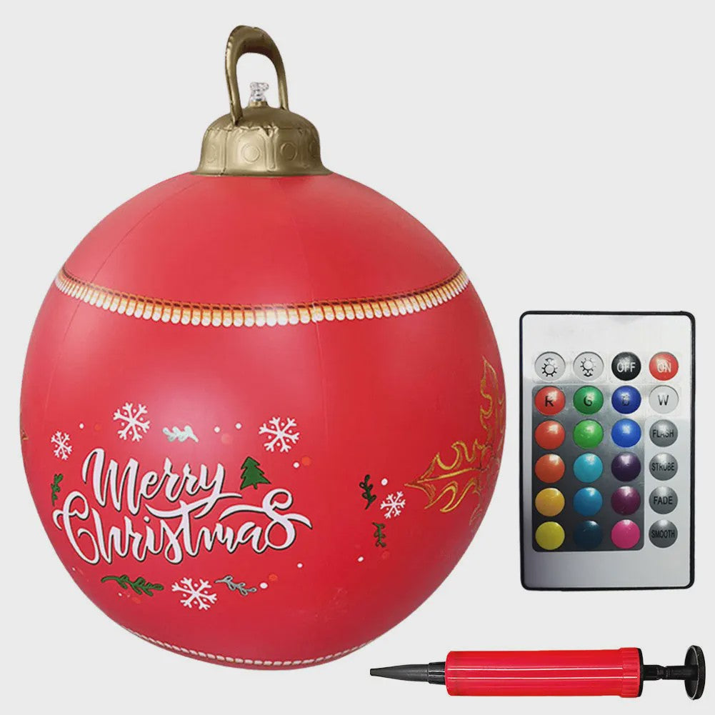 24 Inch Opblaasbare Kerstbal met LED Verlichting - XL Tuindecoratie