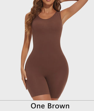 Naadloze Body Shaper Bodysuit met Brede Bandjes - Volledige Compressie & Dij Slimming