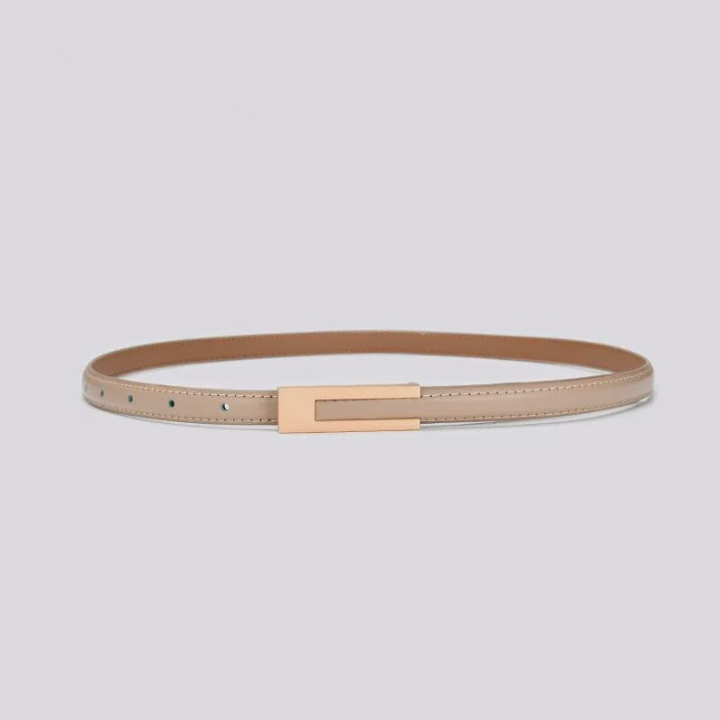 Dames Smalle Taille Riem van PU Leer met Metalen Gesp - Verstelbaar Mode Accessoire