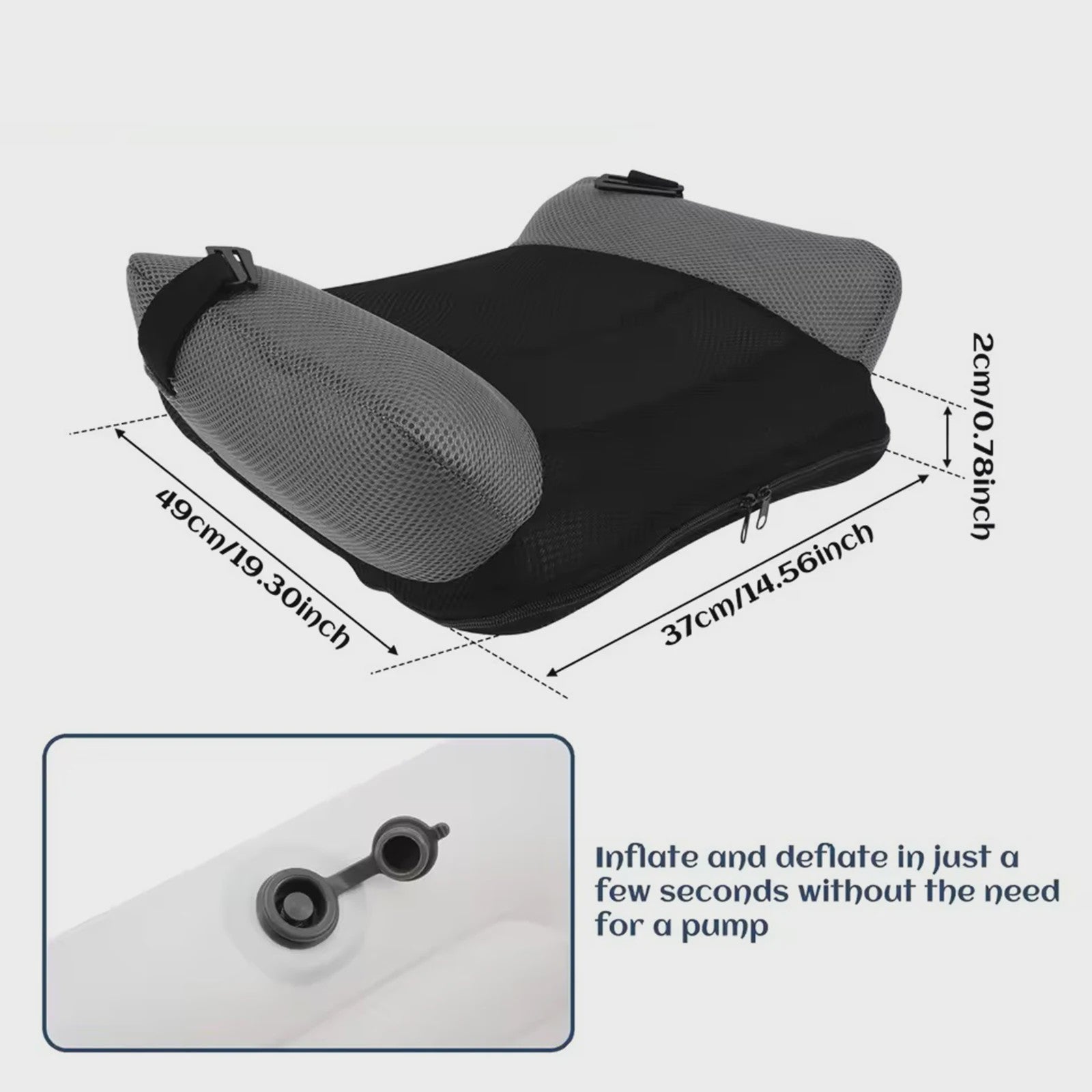 Opblaasbare Booster Stoel - Verstelbaar Comfort voor Auto, Kantoor & Reizen