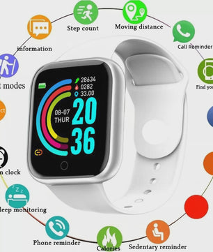 Smartwatch voor Heren & Dames: Fitness Tracker, Bericht Notificaties & Meer - Elektronisch Polshorloge