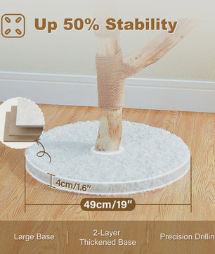 Luxe Kattenboom met Natuurlijk Hout, Wicker Mand & Krabpalen - Comfortabel Kattenhuis