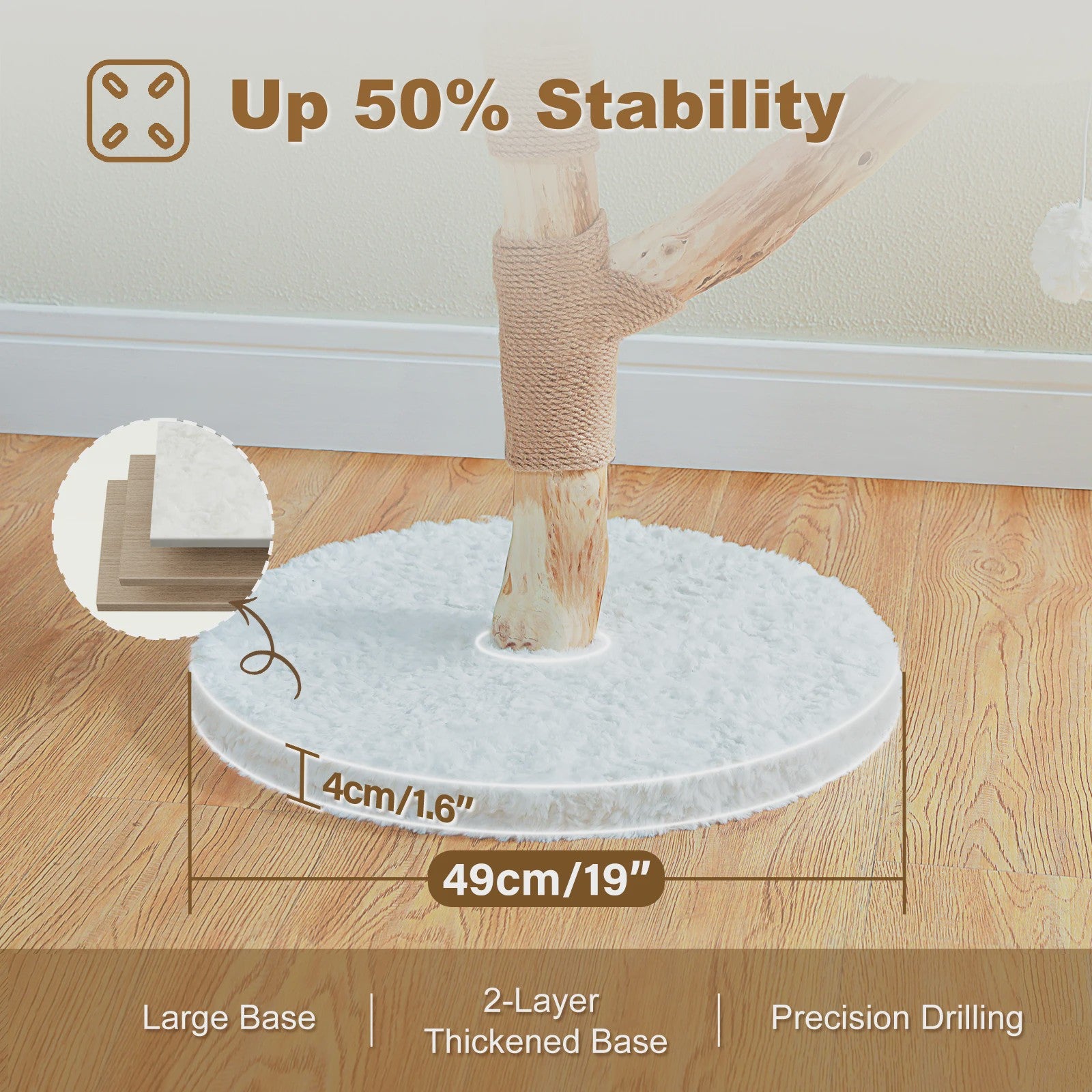 Luxe Kattenboom met Natuurlijk Hout, Wicker Mand & Krabpalen - Comfortabel Kattenhuis