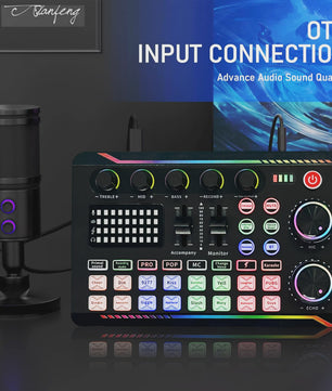 Professionele Livestream Microfoon Kit met Audio Interface, Arm en Popfilter