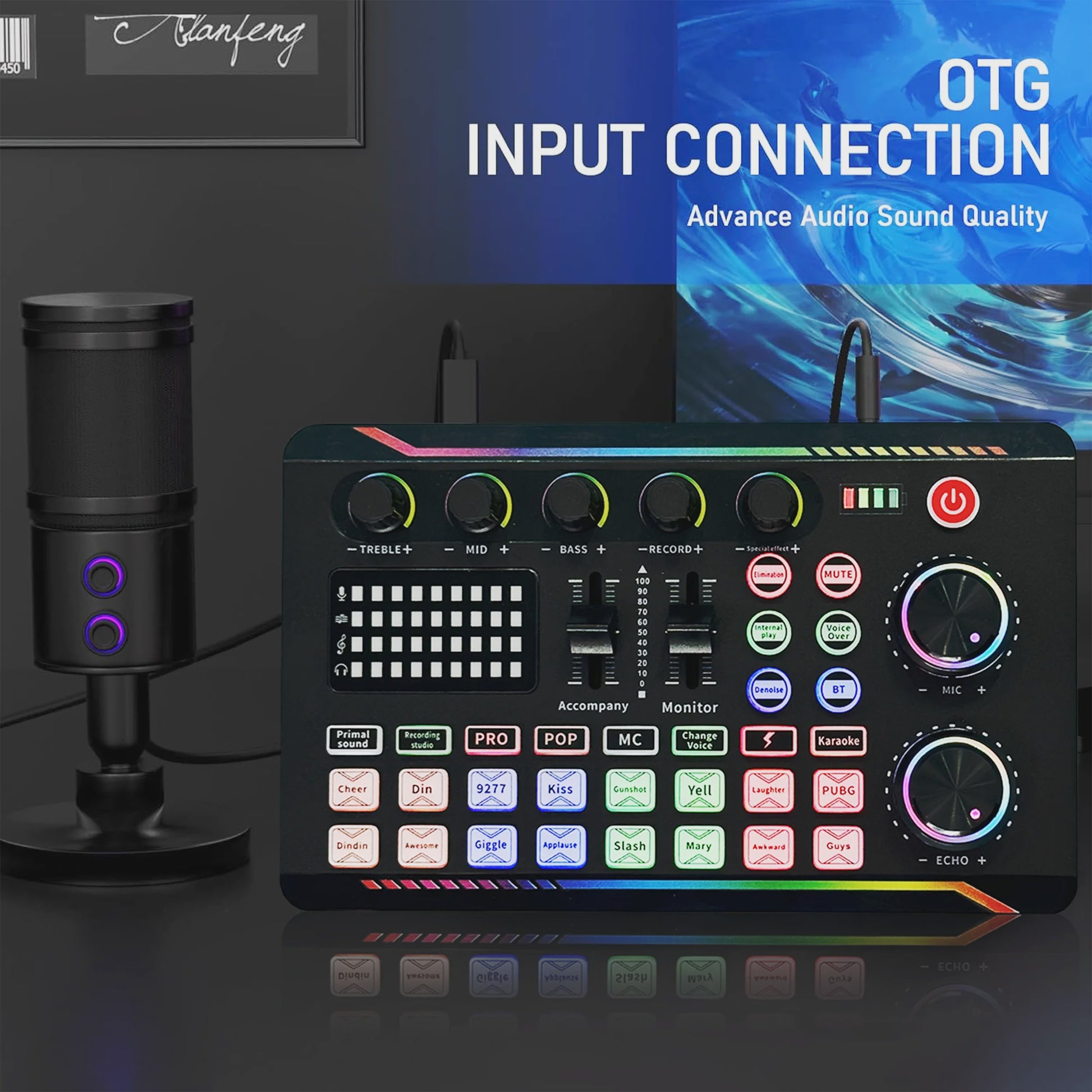 Professionele Livestream Microfoon Kit met Audio Interface, Arm en Popfilter