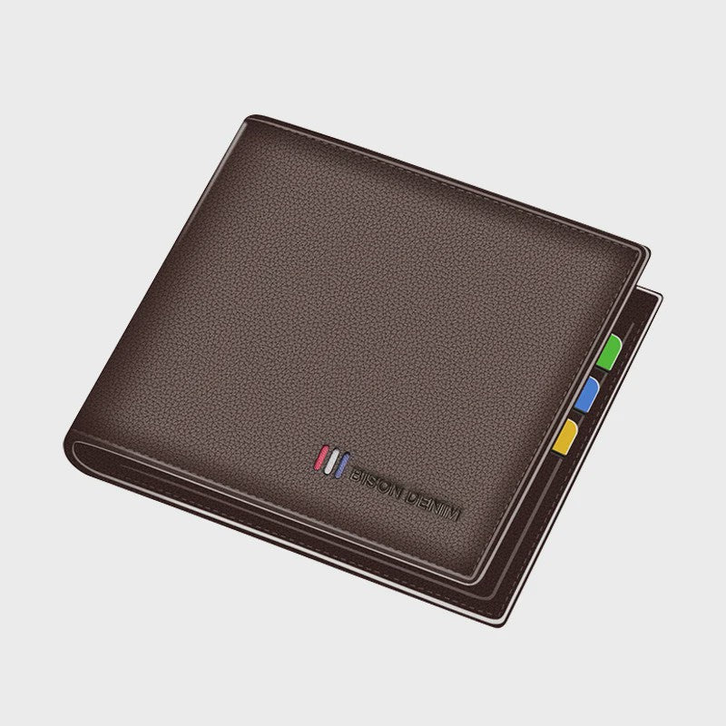 Luxe Heren Portemonnee van Bison Denim | Echt Leer, RFID, Muntvak & Kaarthouder (Model N4470)