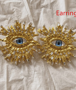 Gouden Baroque Oog Oorbellen - Statement Dames Sieraden