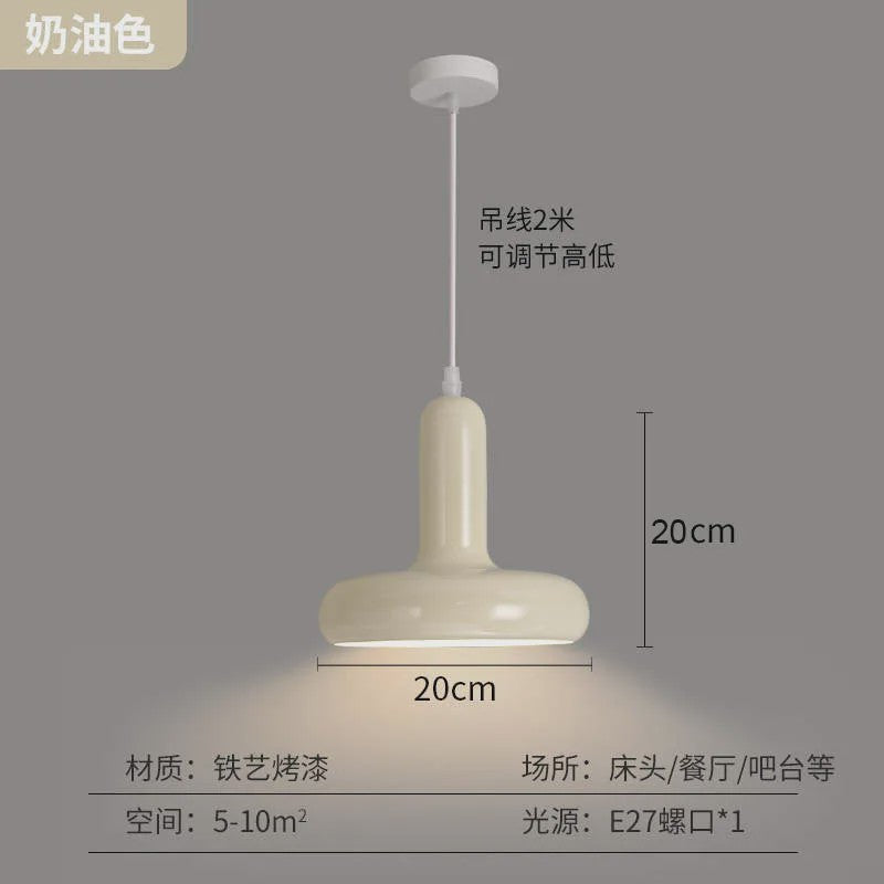 Moderne Paddenstoel Hanglamp Cream Style - Sfeervolle Verlichting voor Slaapkamer & Hotel