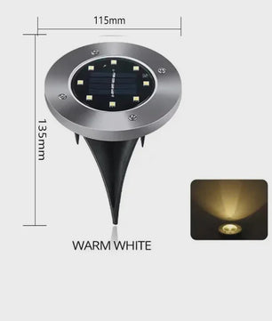 8/20 LED Solar Grondspots - Waterdichte Buitenverlichting voor Tuin, Pad & Terras