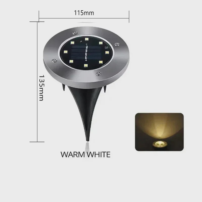 8/20 LED Solar Grondspots - Waterdichte Buitenverlichting voor Tuin, Pad & Terras