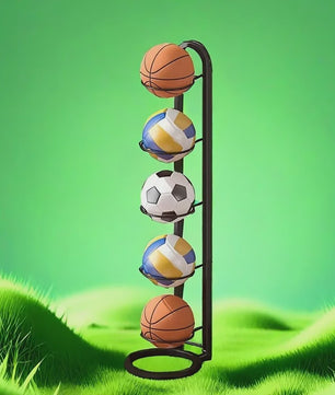 Zwarte Metalen Sportbal Organizer - Multifunctioneel Rek voor Ballen