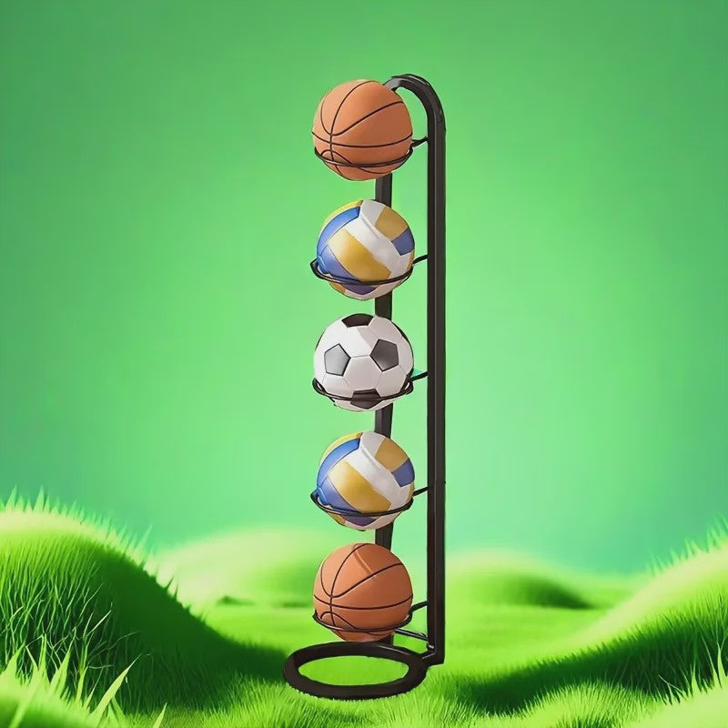 Zwarte Metalen Sportbal Organizer - Multifunctioneel Rek voor Ballen