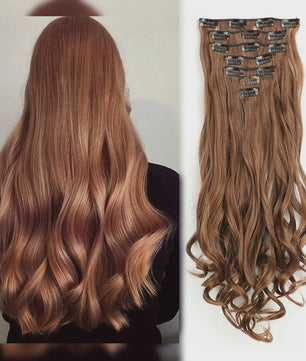 Clip-in Haarverlenging 7 Delig - 55cm Lang Krullend Synthetisch Haar