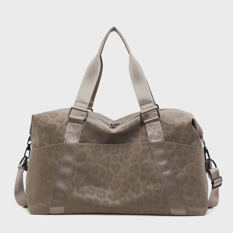 Stijlvolle Leopard Print Duffle Bag: Grote Reistas met Verstelbare Band voor Dames