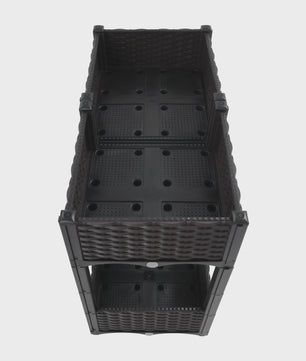 Verhoogde Plantenbak Dubbele Laag - 4 Vakken - 80x40x67cm - Buiten - Met Drainage