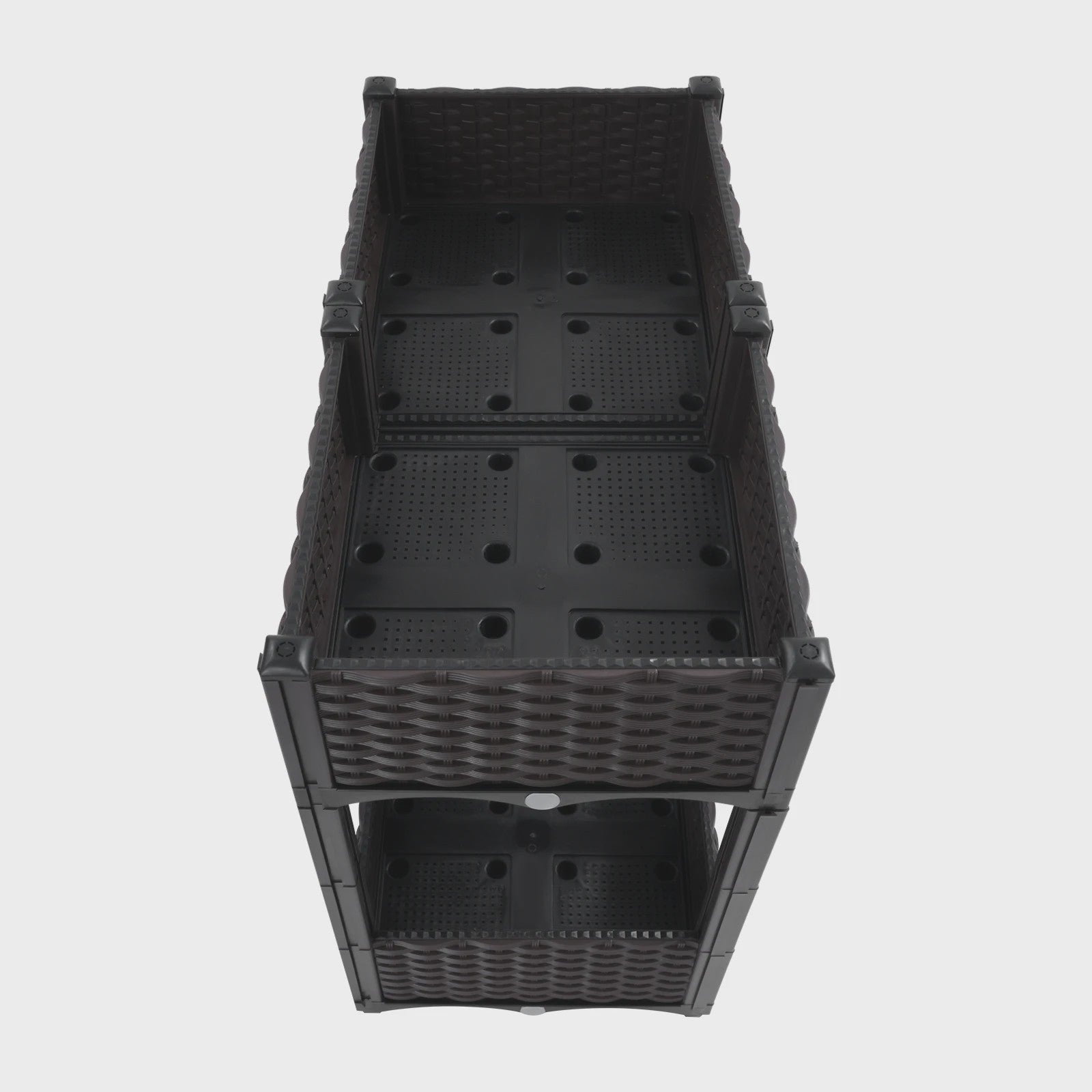 Verhoogde Plantenbak Dubbele Laag - 4 Vakken - 80x40x67cm - Buiten - Met Drainage