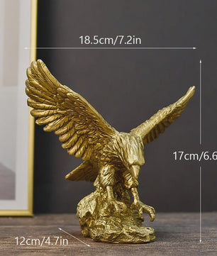 Gouden Adelaar Beeld - Luxe Hars Vogel Sculptuur voor Huis & Kantoor Decoratie