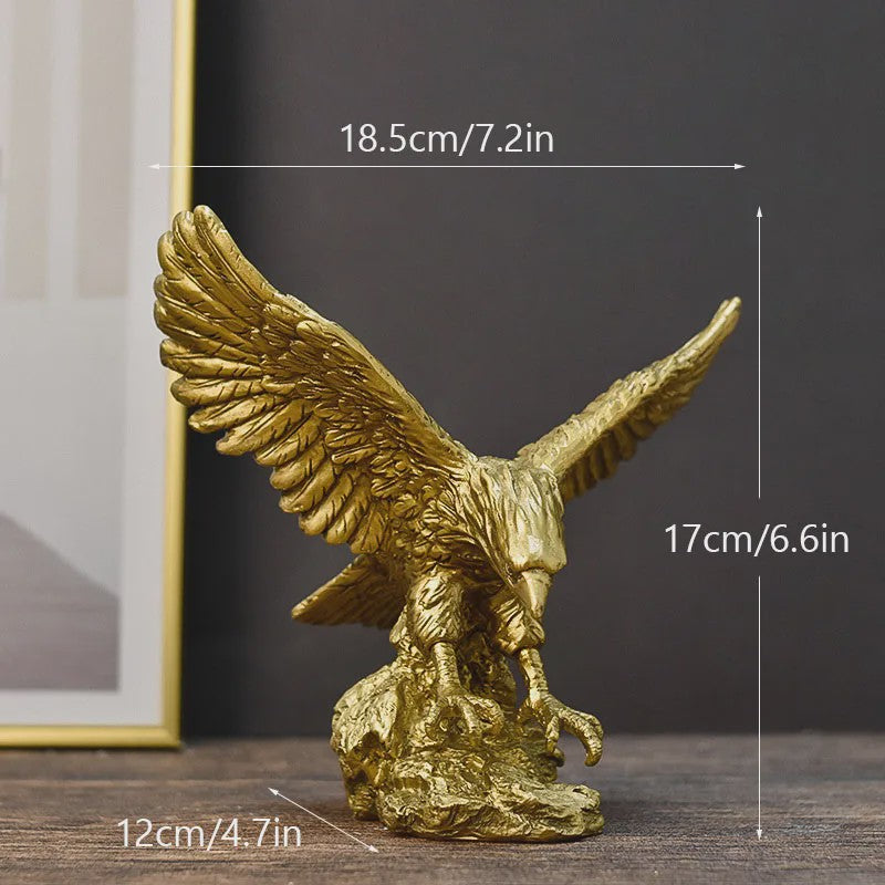 Gouden Adelaar Beeld - Luxe Hars Vogel Sculptuur voor Huis & Kantoor Decoratie