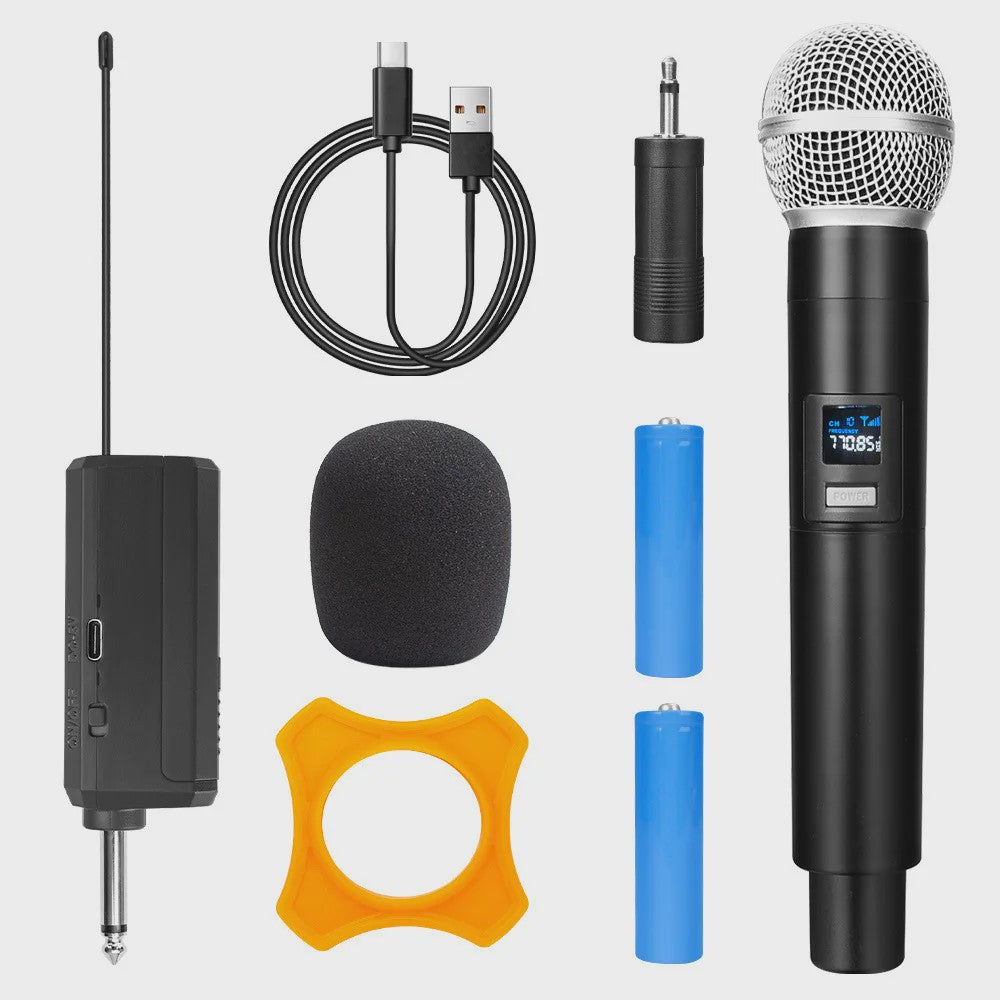 Draadloze UHF Microfoon Set (2 Kanaals) - Draagbaar & Oplaadbaar