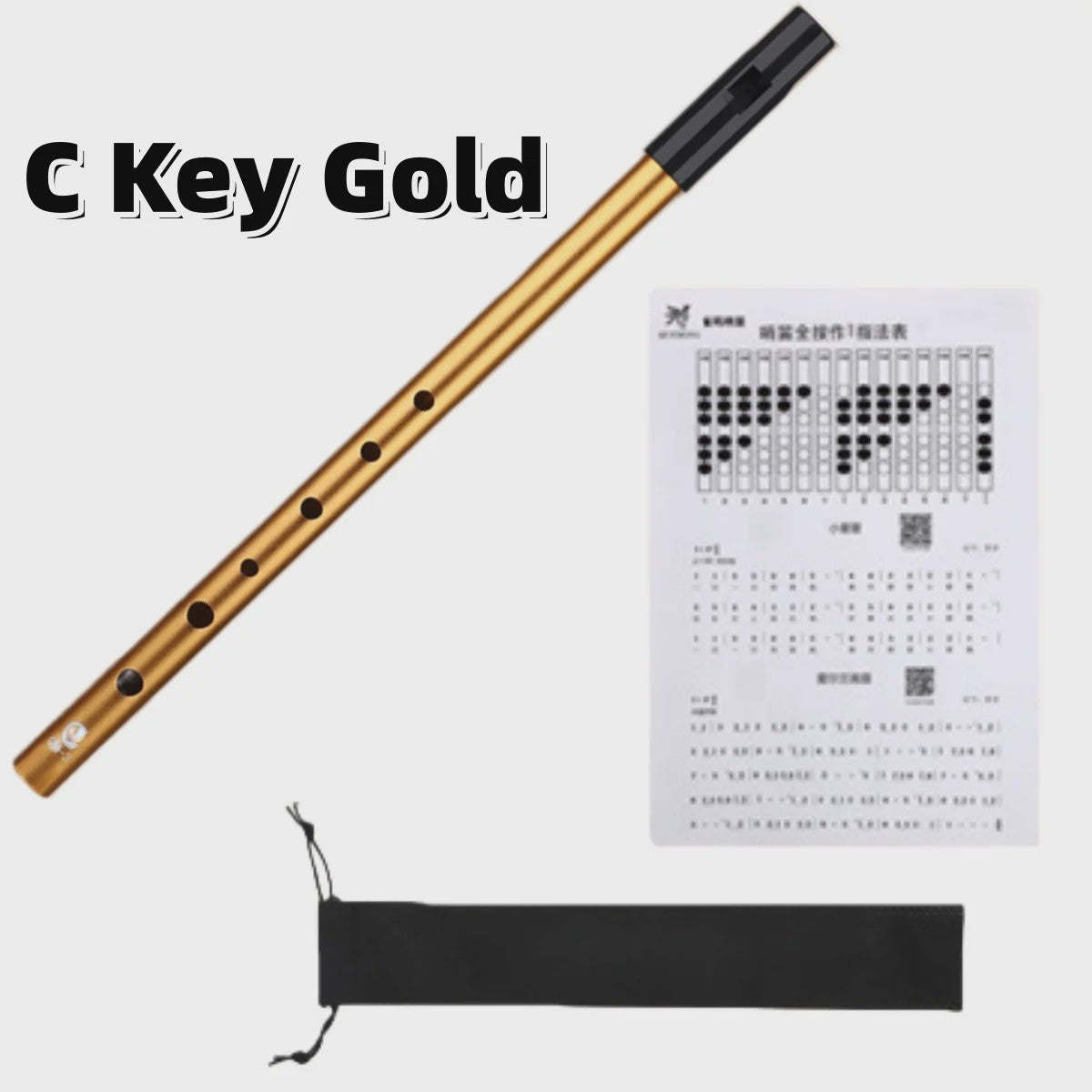 Miwayer Ierse Tin Whistle - 6 Gaten Fluit in C/D Toets - Folk Muziekinstrument voor Beginners