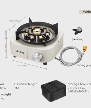 BISINNA Draagbare Camping Gasbrander 10000W - Krachtige Vlam voor Buiten Koken & Barbecue