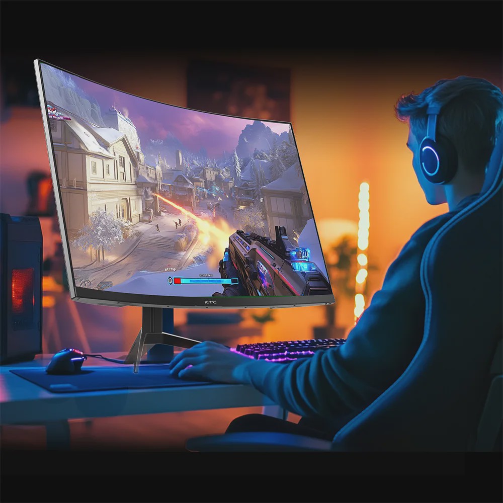 KTC H32S17 Gaming Monitor - 32-inch QHD 180Hz 1ms 1500R Curved HVA