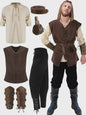 Herfst/Winter Herenkostuum: Middeleeuws Renaissance Viking Set (6-delig)