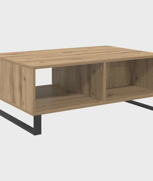 Handgemaakte Eiken Salontafel 90x60x35 cm - Modern Design met Opbergruimte