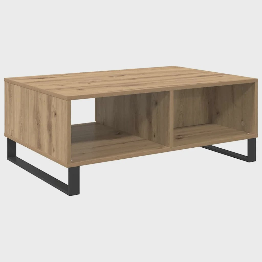 Handgemaakte Eiken Salontafel 90x60x35 cm - Modern Design met Opbergruimte