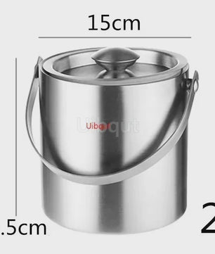 Dubbelwandige RVS IJsemmer met Deksel - 2L/3L - Draagbaar & Geïsoleerd