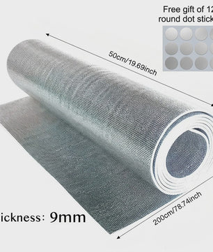 Dubbelzijdig Reflecterend Aluminium Folie Isolatiemateriaal - 6/9mm dik, 50x200cm - Voor Ramen, RVs, Garagedeuren & Meer