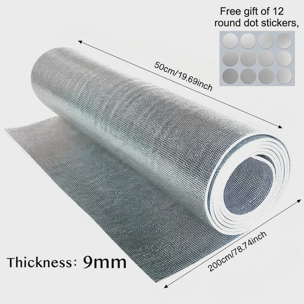 Dubbelzijdig Reflecterend Aluminium Folie Isolatiemateriaal - 6/9mm dik, 50x200cm - Voor Ramen, RVs, Garagedeuren & Meer