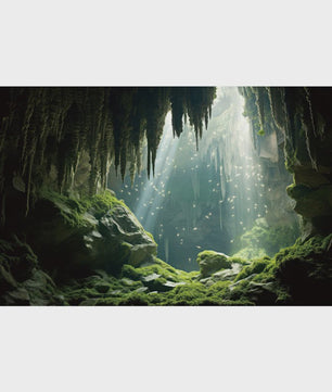 3D Aquarium Achtergrond Poster - Onderwater Grot Landschap Decor