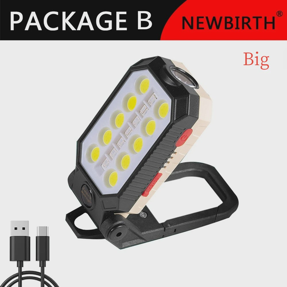 Multifunctionele Werklamp met Magneetvoet & Batterij Indicator - Ideaal voor Auto Reparaties & Noodgevallen