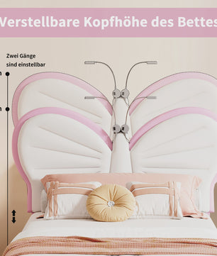 Anajqaqia Kinderbed met Vlinder Design, 90x200cm, Inclusief Nachtlampje