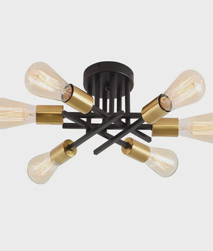 Moderne Sputnik Plafondlamp Chandelier Zwart - Stijlvol Dichtbij Plafond