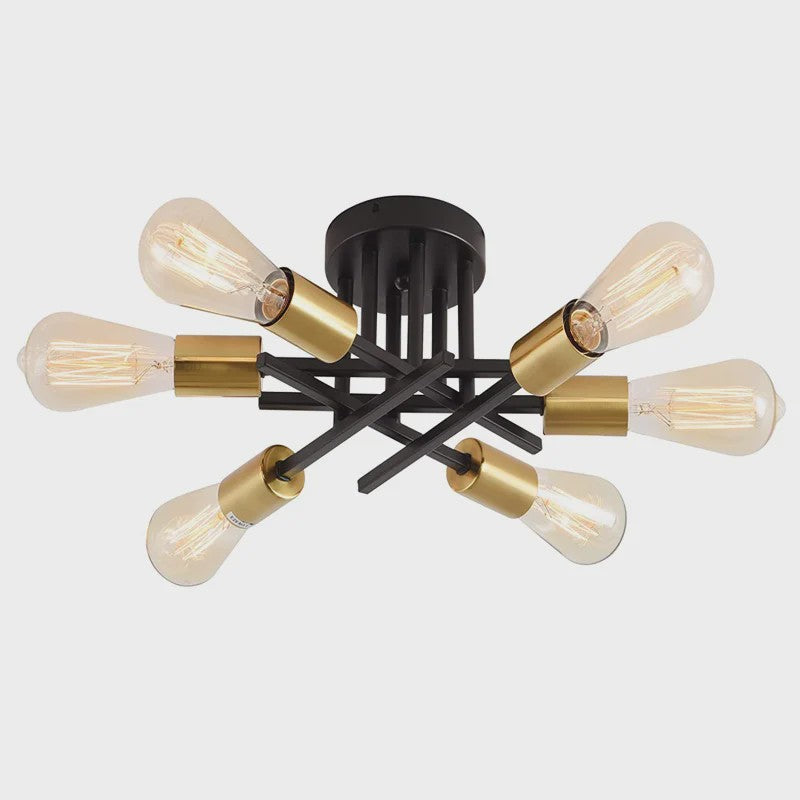 Moderne Sputnik Plafondlamp Chandelier Zwart - Stijlvol Dichtbij Plafond
