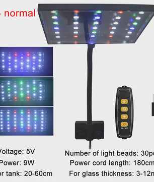 USB Aquarium LED Plantengroeilamp - Volledig Spectrum, Dimbare Verlichting met Timer & 360° Rotatie