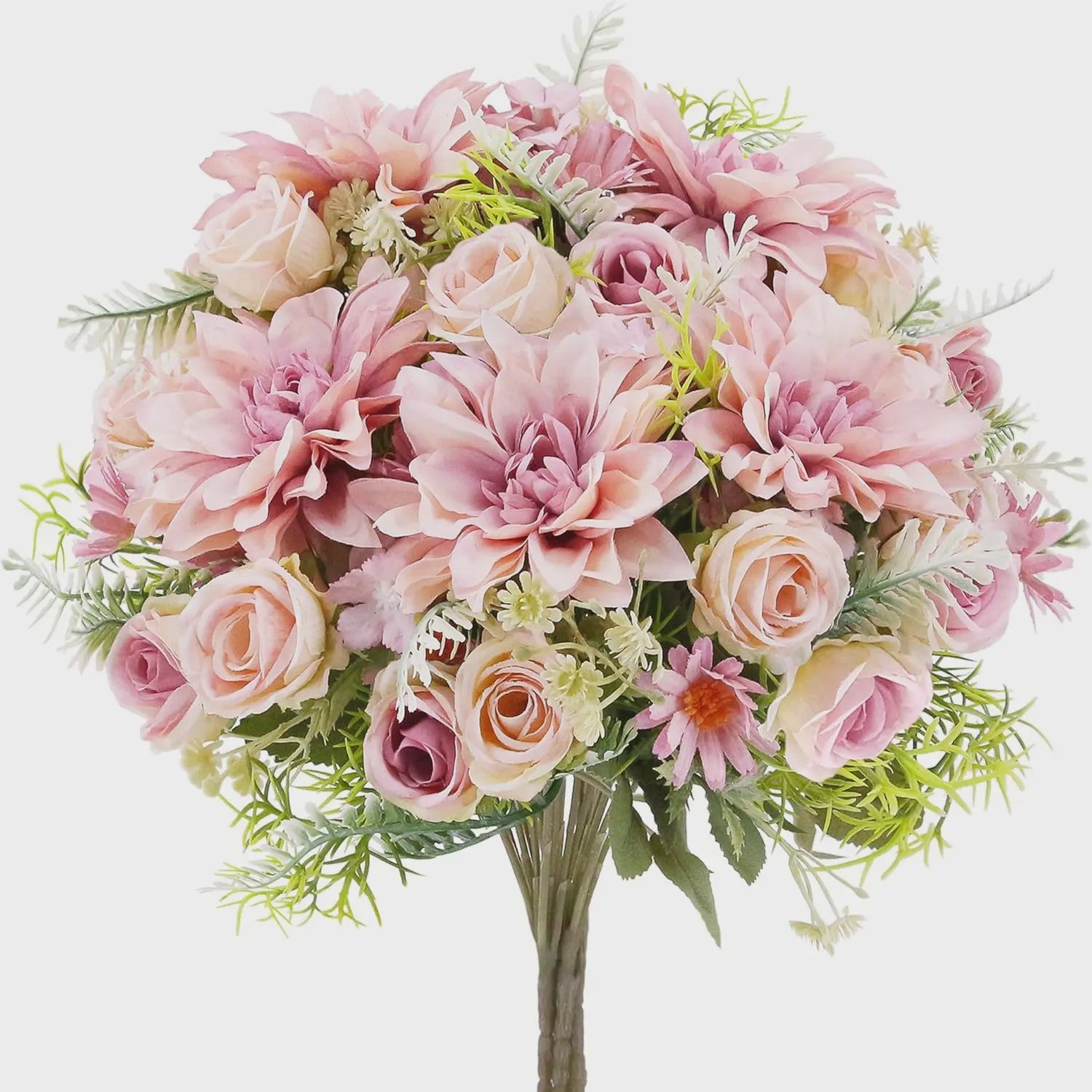 Kunstboeket Rozen, Dahlia's & Hydrangea's - Decoratie voor Huis, Bruiloft & Tuin
