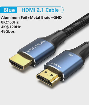 Vention 8K HDMI 2.1 Kabel - 48Gbps, 8K@60Hz, 4K@120Hz, HDR10+, HDCP2.2 voor PS5, Xbox, TV