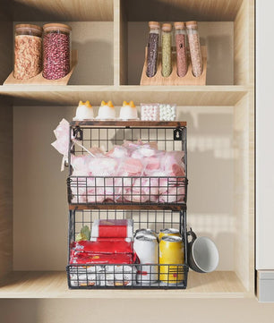 Set van 2 Opbergmanden met Deksel - Stijlvol en Praktisch voor Keuken, Kantoor & Badkamer