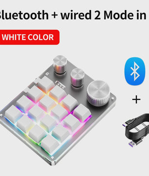 Compact Mechanisch Macro Toetsenbord met Draaiknop - 3 Modi (2.4G, Bluetooth, USB)